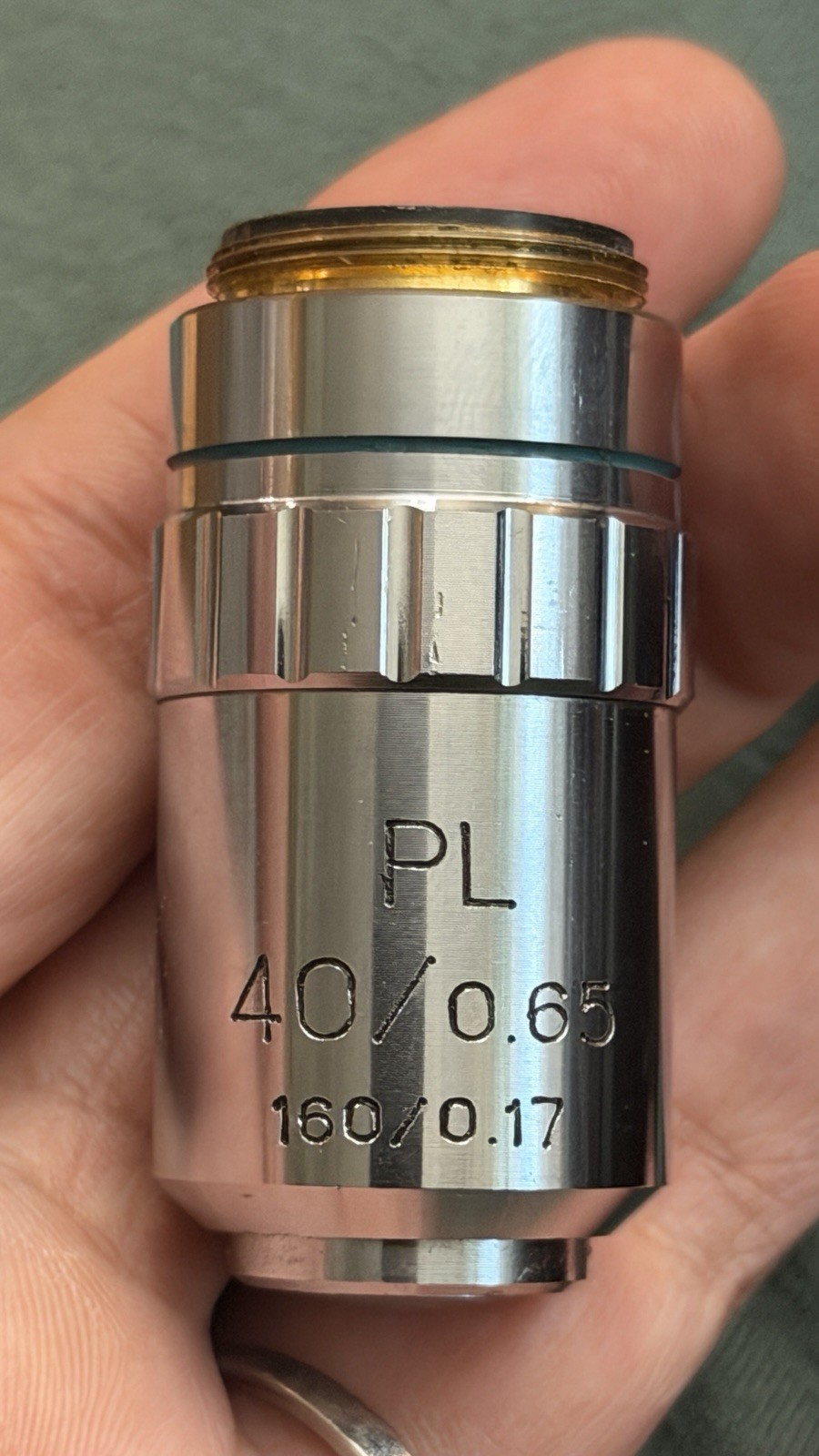 Fisher Scientific Microscope Objective Lens PL 40/0.65 160/0.17