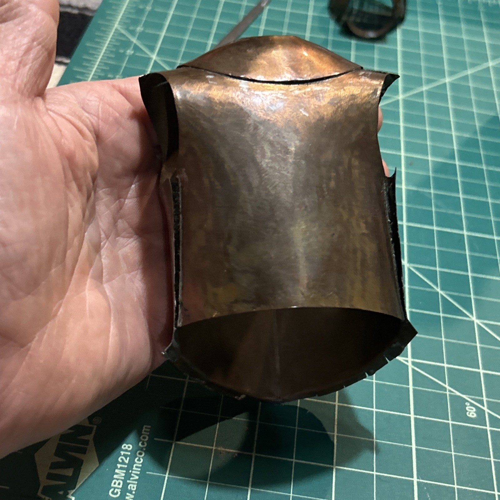 1930s-60s 12” Copper Mini Knight Armor Set + Sword Shield & Steel Stake Anvil