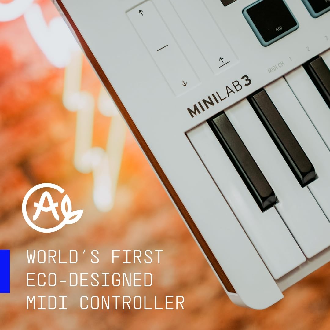Arturia MiniLab 3 Universal MIDI Controller for Music Production, with Allin...