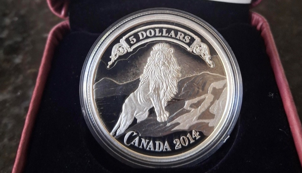 2014 Canada Silver $5 Bank Note - Lion of the Mountain
