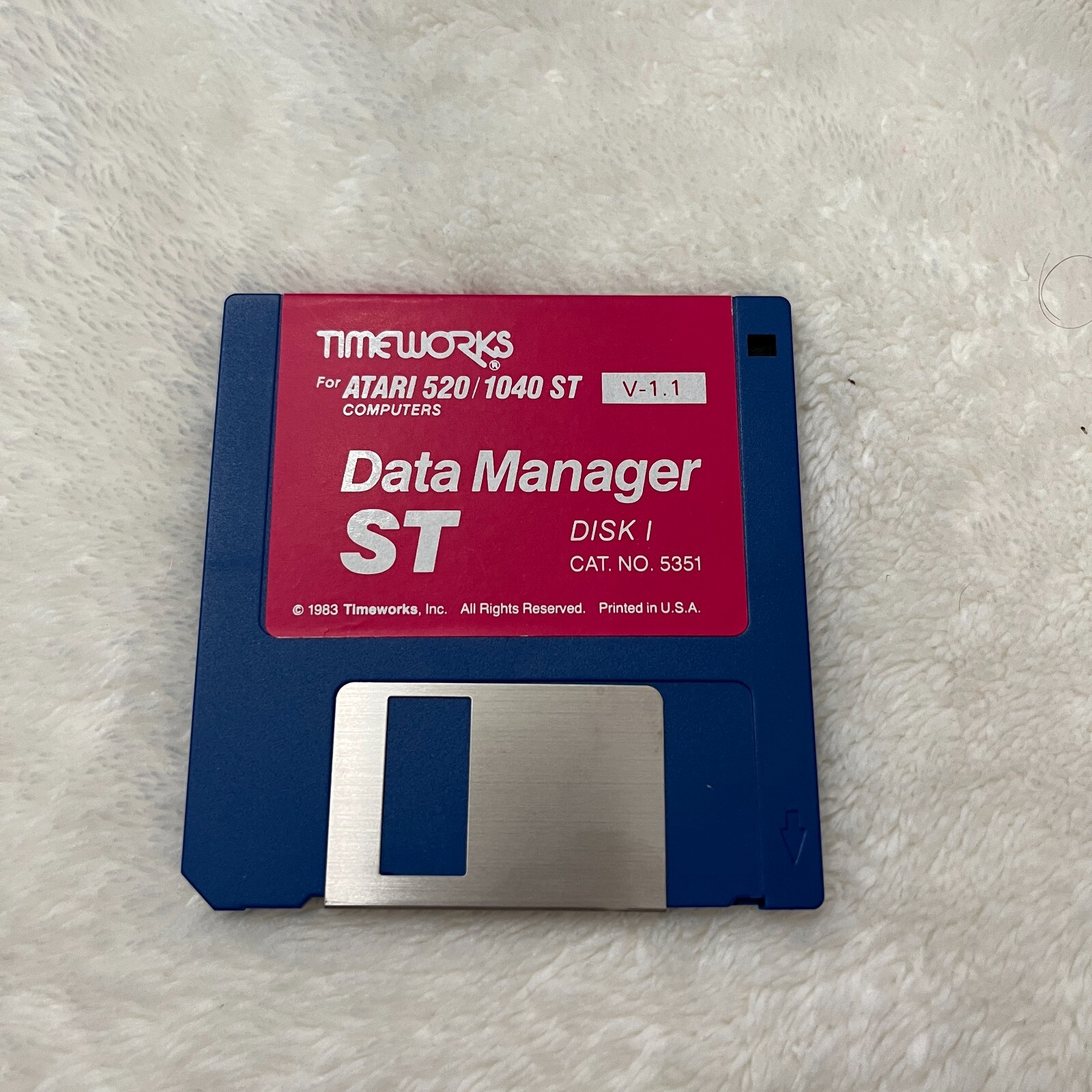 Timeworks Data Manager Database Software for Atari 520ST 1040ST V 1.1 3.5" Disk