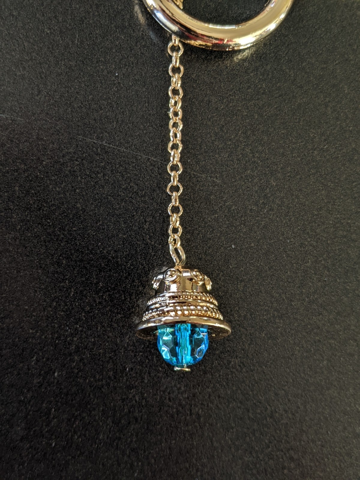 Effy Bell Handbag Charm Gold Tone Chain Cruise Collection Souvenir - TEAL