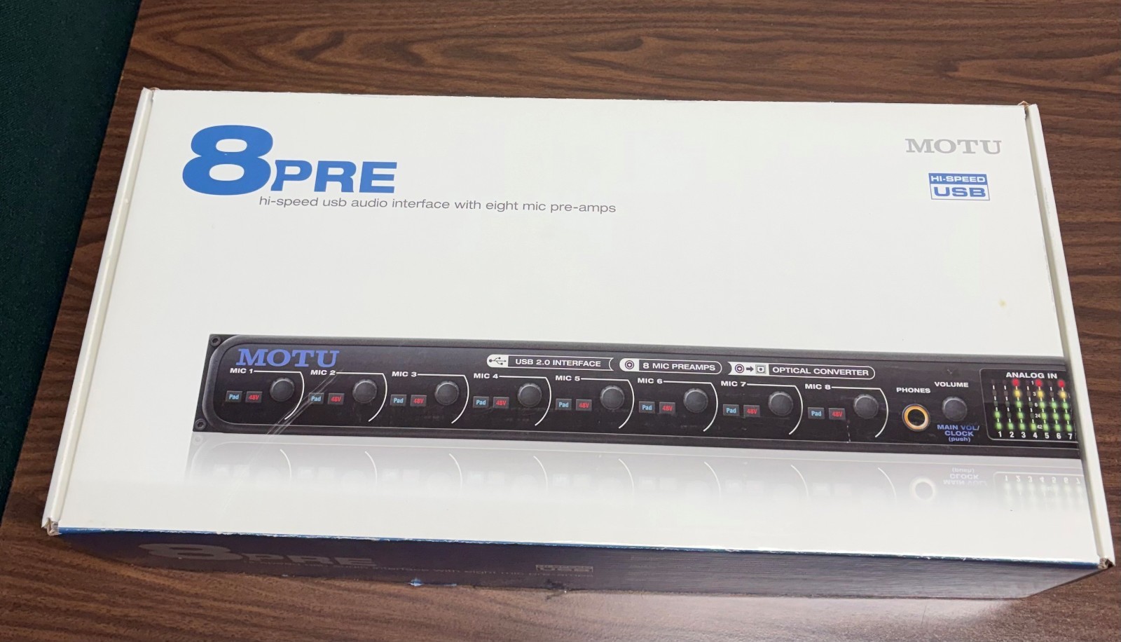 MOTU 8pre — 16 x 12 USB audio interface with 8 mic inputs - New - Opened Box