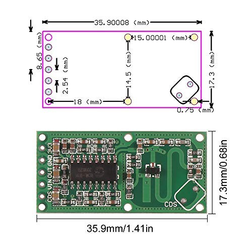 6PCS RCWL-0516 Microwave Radar Motion Sensor Module for Arduino ESP8266 Green