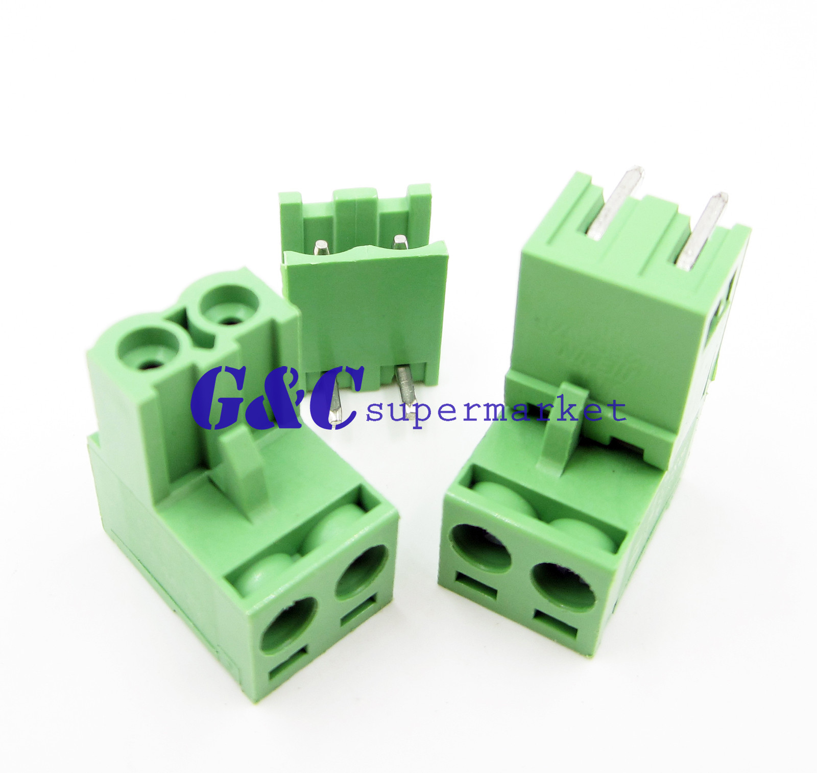50pcs 2EDG 5.08mm Pitch 2Pin Plug-in Screw Terminal Block Connector Right Angle