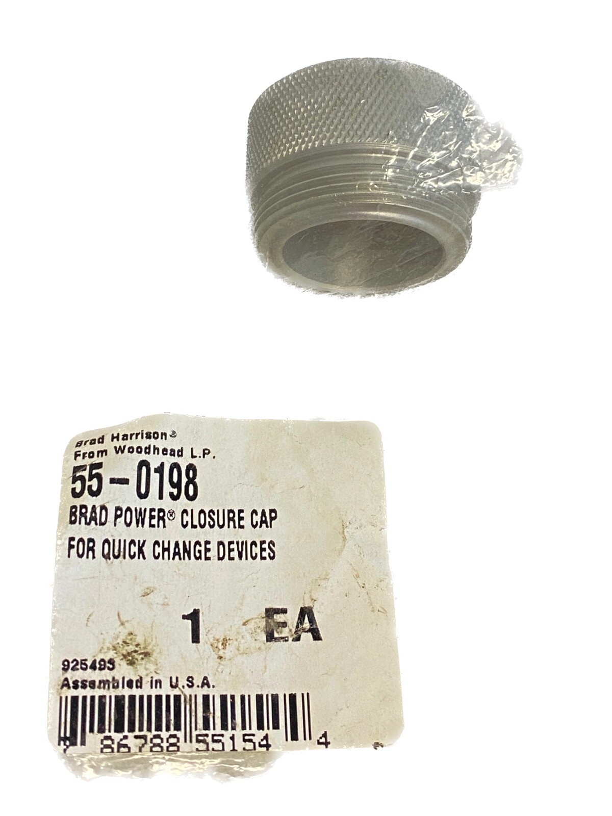 New WOODHEAD HARRISON Brad Power Closure Cap for Quick Change Devices 55-0198