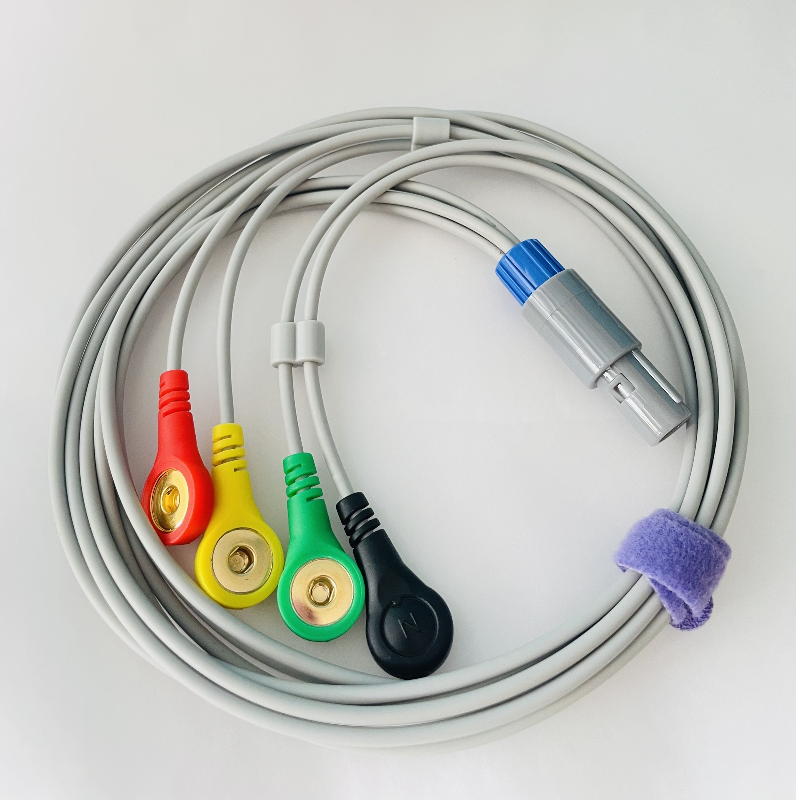 5Pin ECG Cable Snap 4 Leads 8ft For Heal Force Prince 180D PO Pulse Oximeter