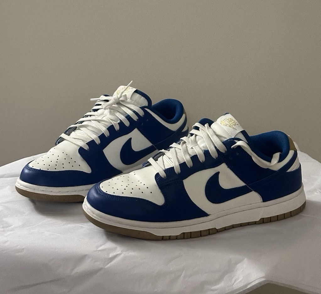 Nike Dunk Low Blue/White Colorblock Low Top Lace Up Sneakers Pre-Owned
