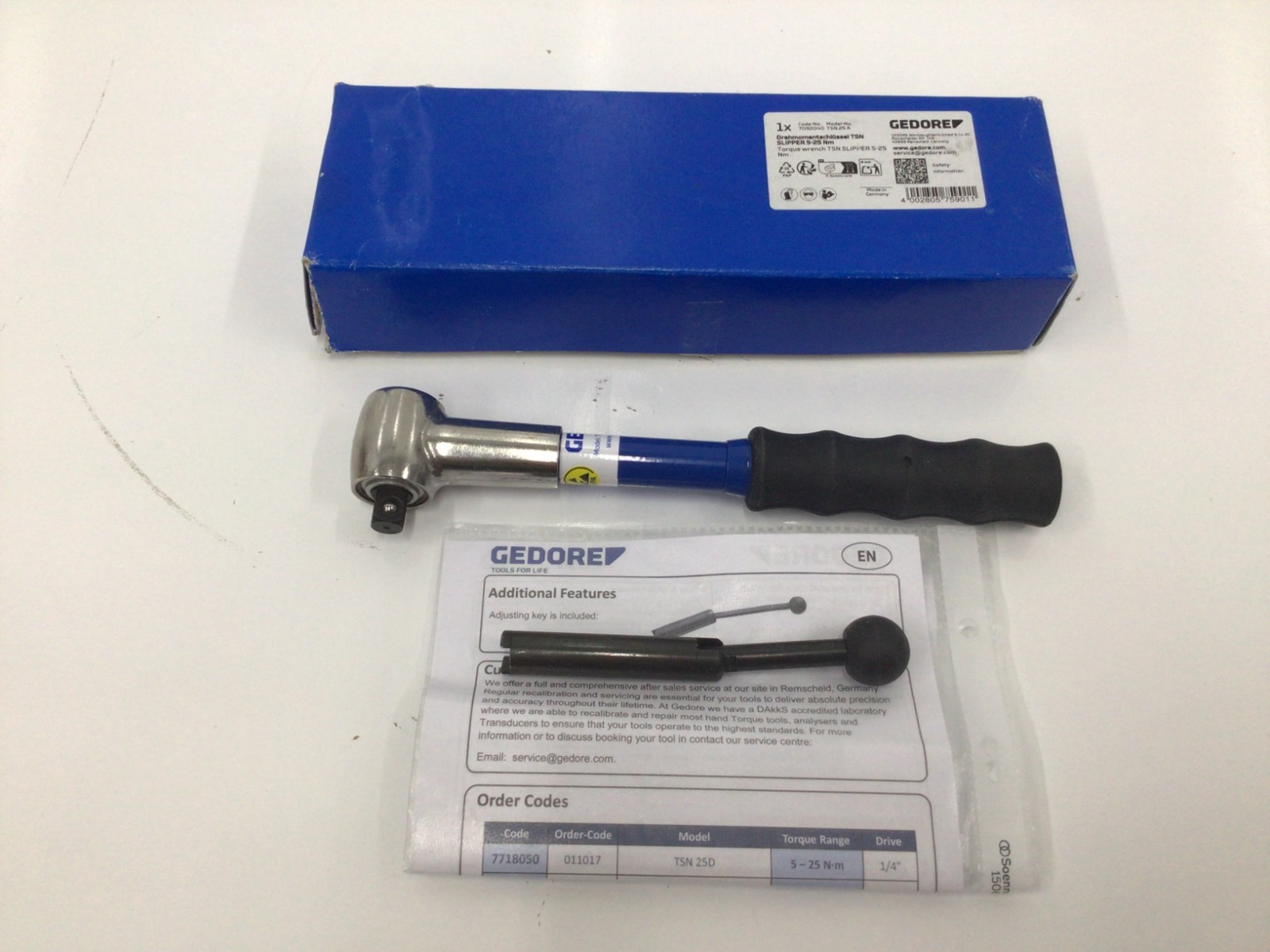 Gedore 759-01 Torque Wrench, Cmfrt Grip, 8-1/2 In. L