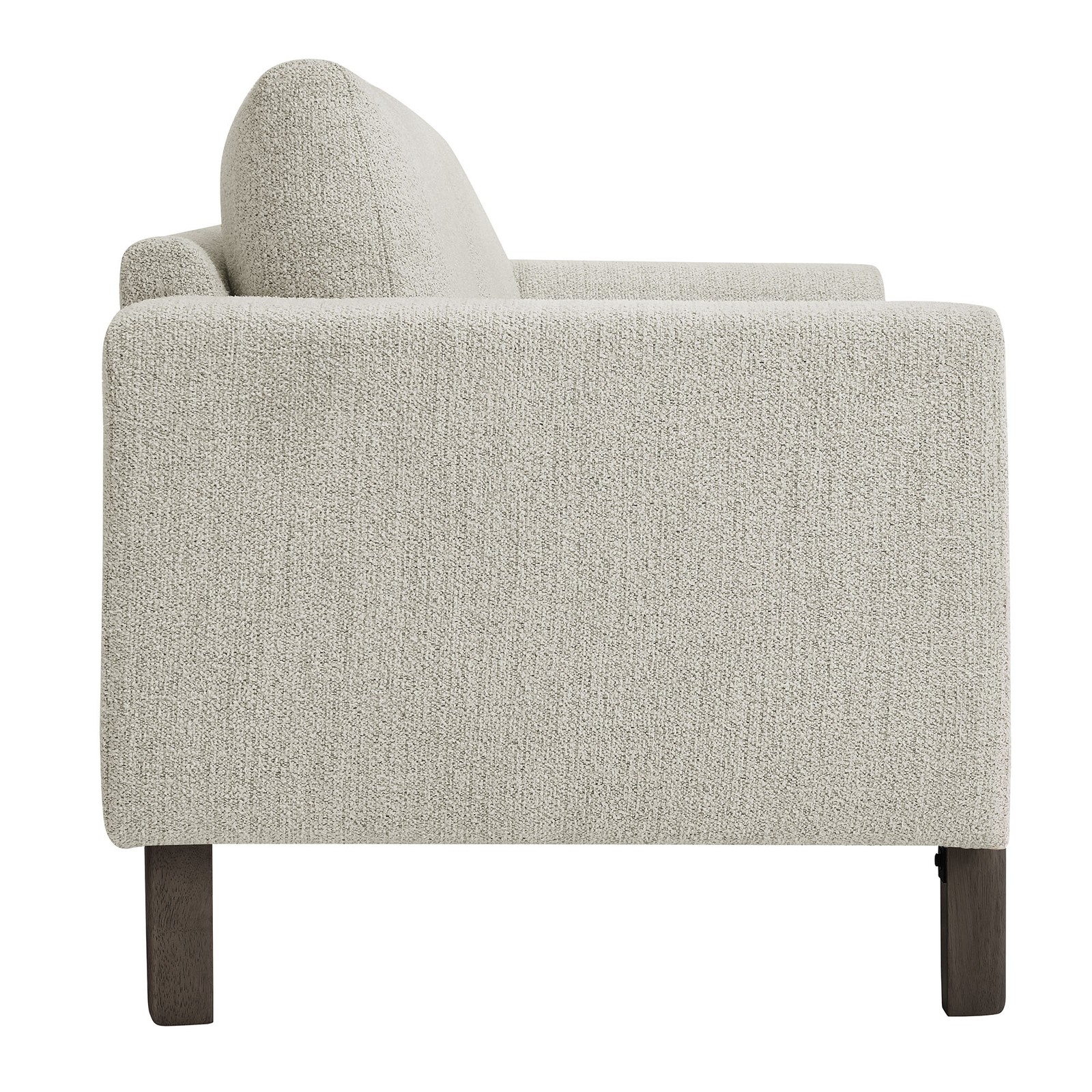 Hawken Boucle Fabric Loveseat in Parchment Espresso