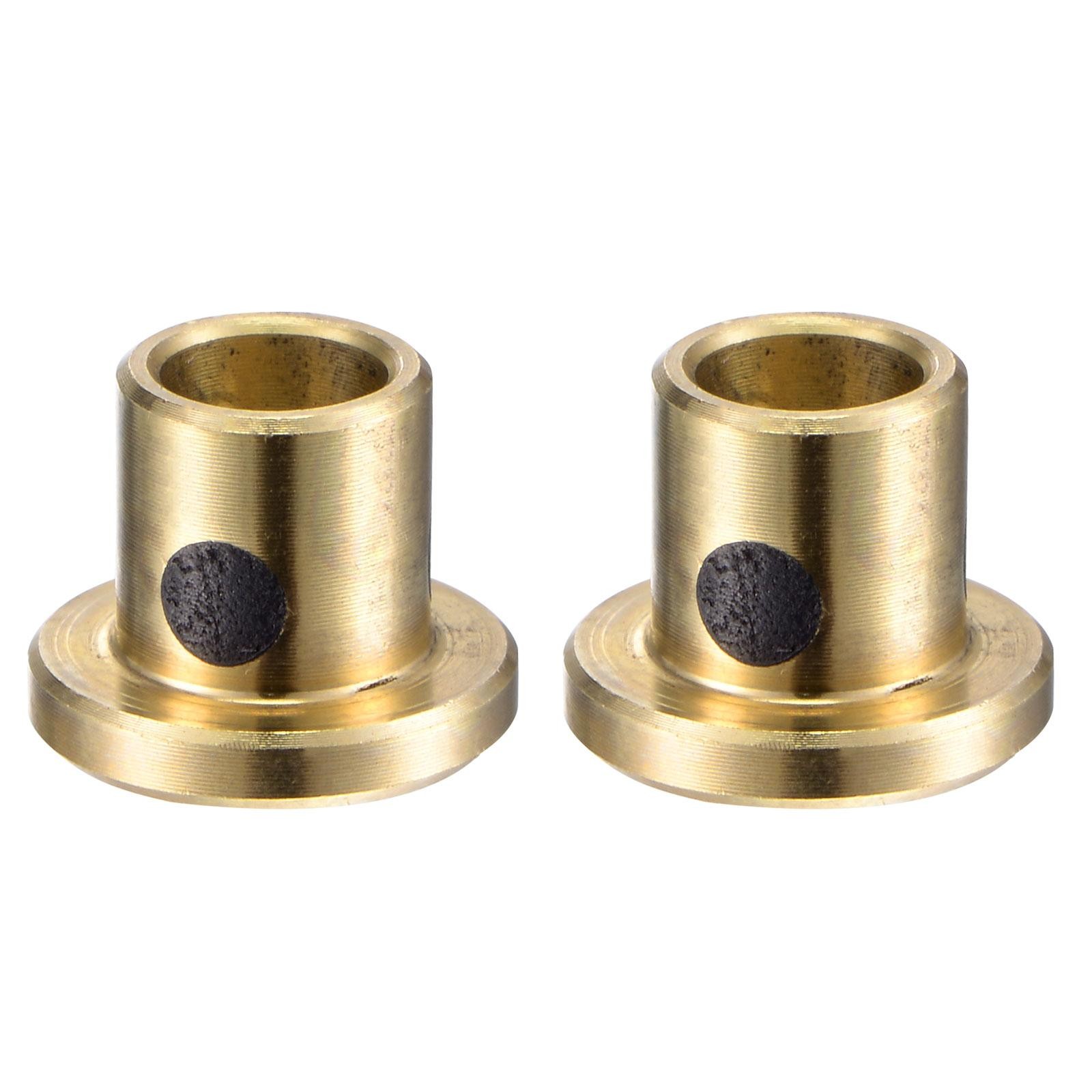Flanged Sleeve Bearings 5mm x 9mm x 10mm Wrapped Oilless Bushings Brass 2pcs