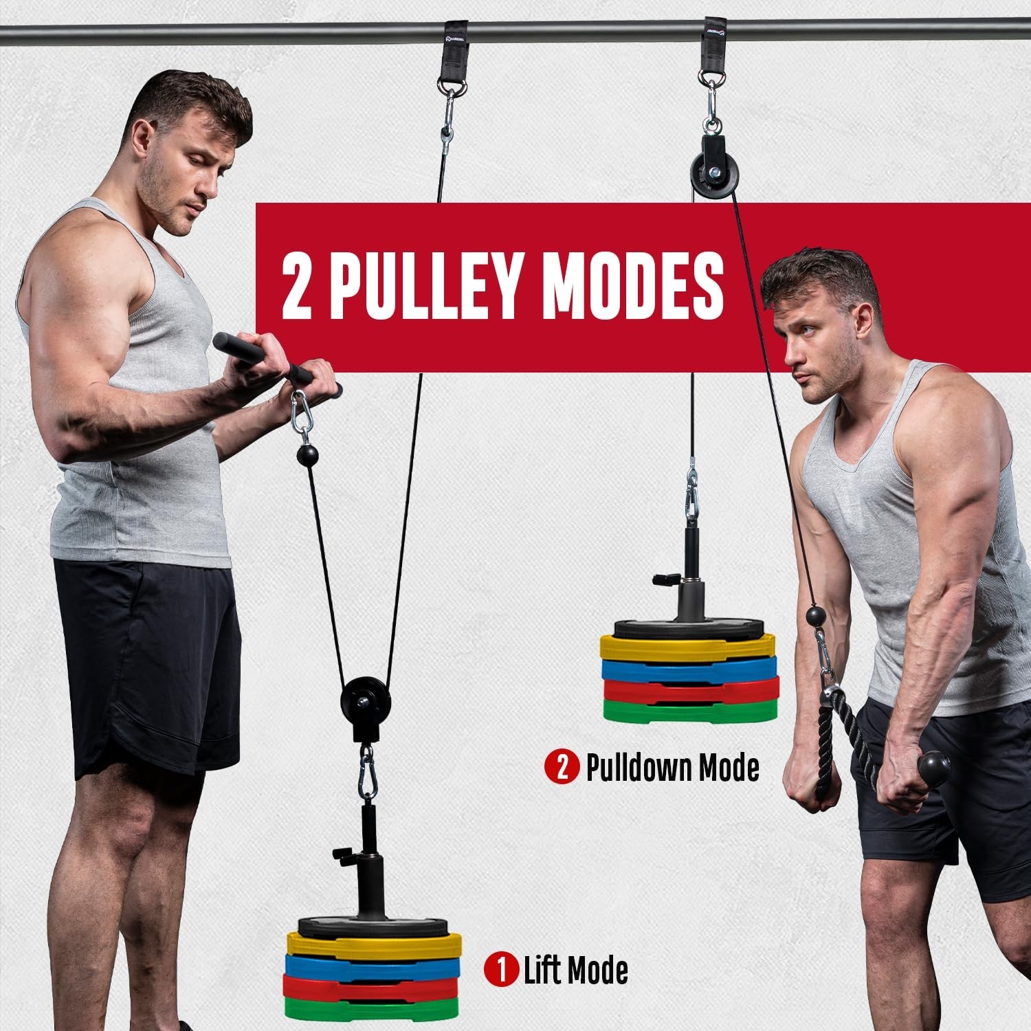 Cable Weight Pulley System for Home Gym - LAT Pulldown & Biceps Curl Equipment
