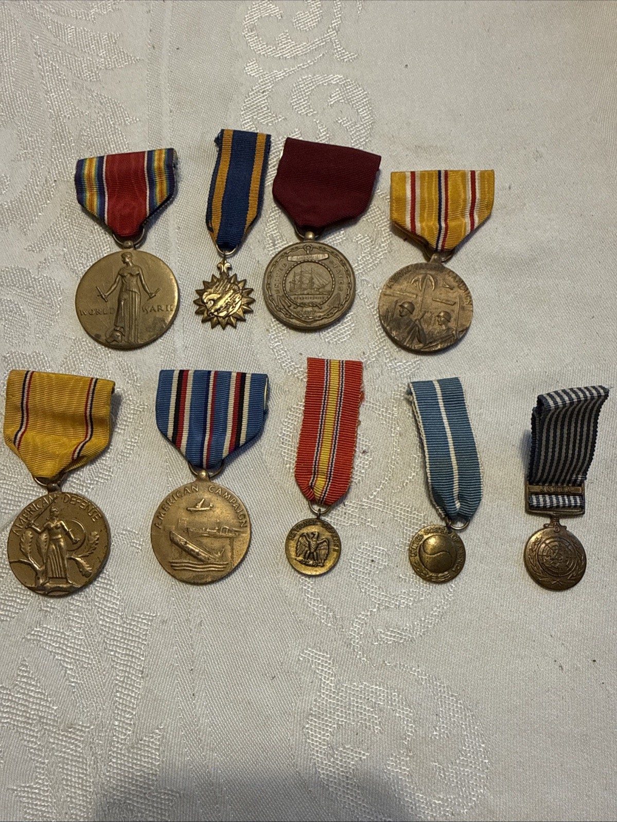US Military WWII Era Original Medals and Ribbons Lot of 9