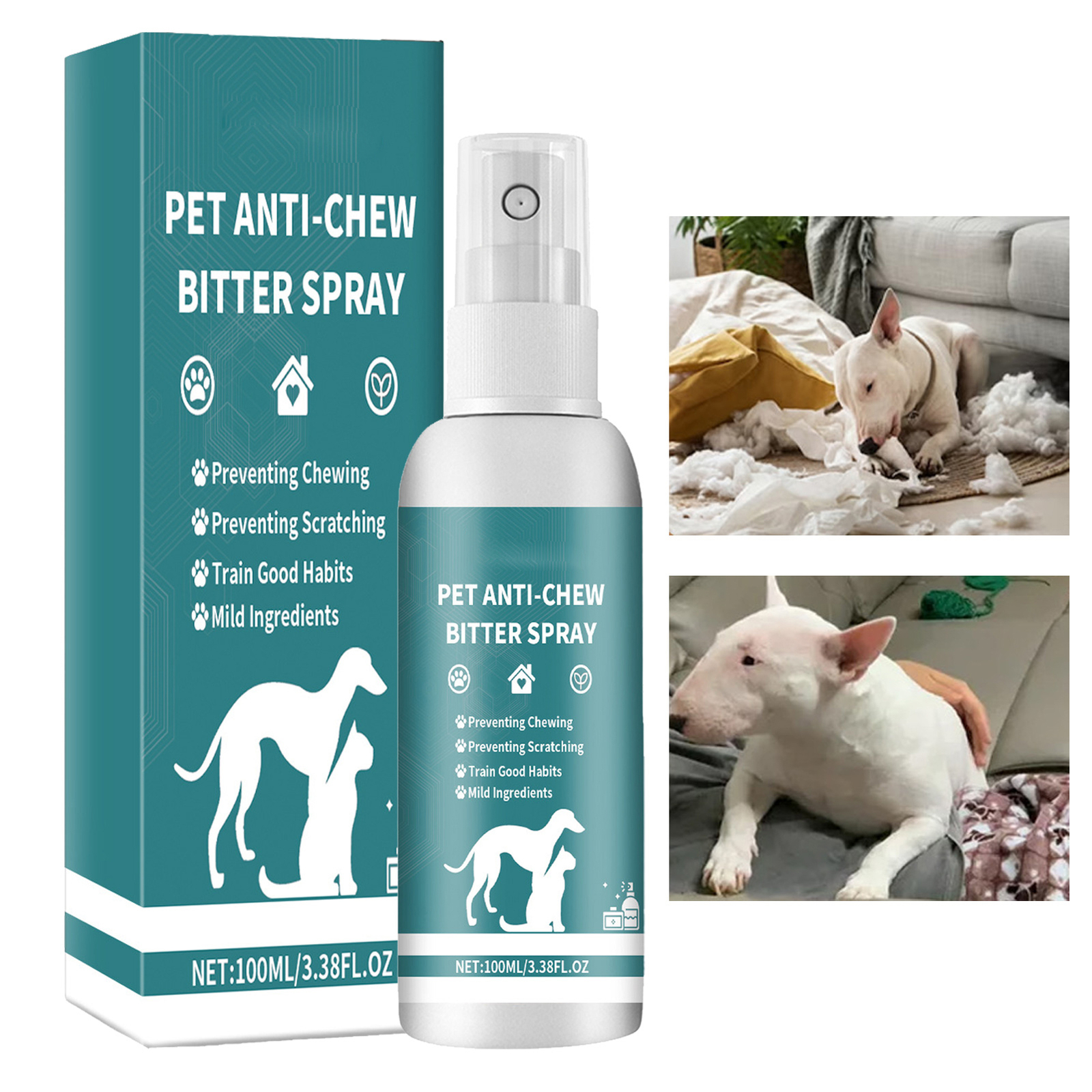 for Pet Stop Chewing Behavior Corrector Training Aid for Dog & Cat Bitter Spray