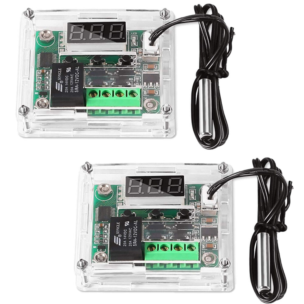 2PC W1209 DC12V Digital Thermostat Temperature Control Switch Sensor With Case
