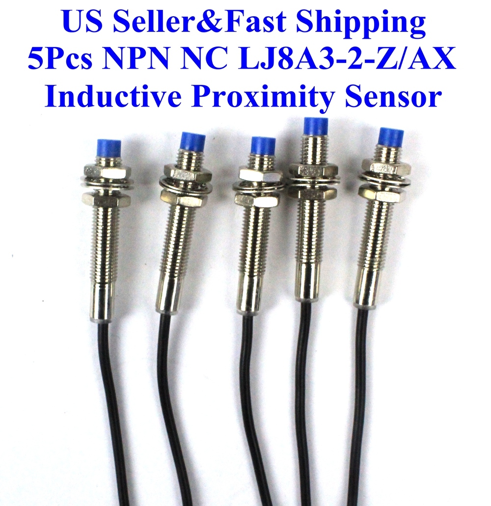 5Pcs NC LJ8A3-2-Z/AX Inductive Proximity Sensor Switch NPN DC6V-36V US