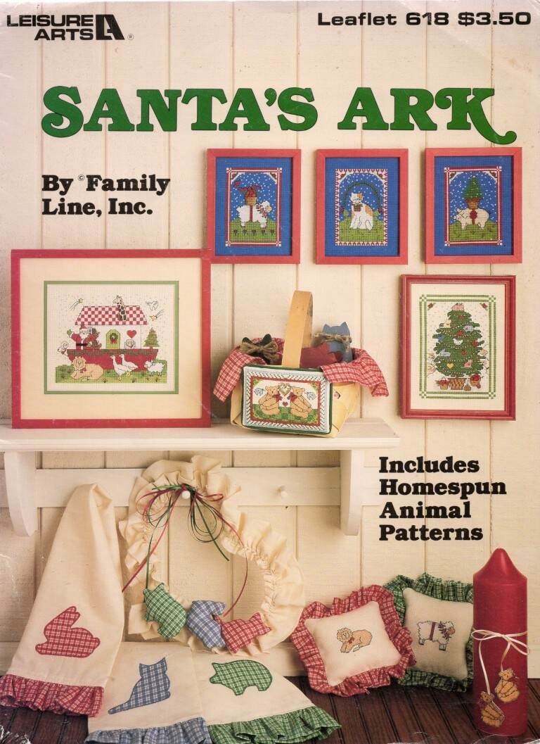 OOP!VTG!SANTA'S ARK LEISURE ARTS LEAFLET 618