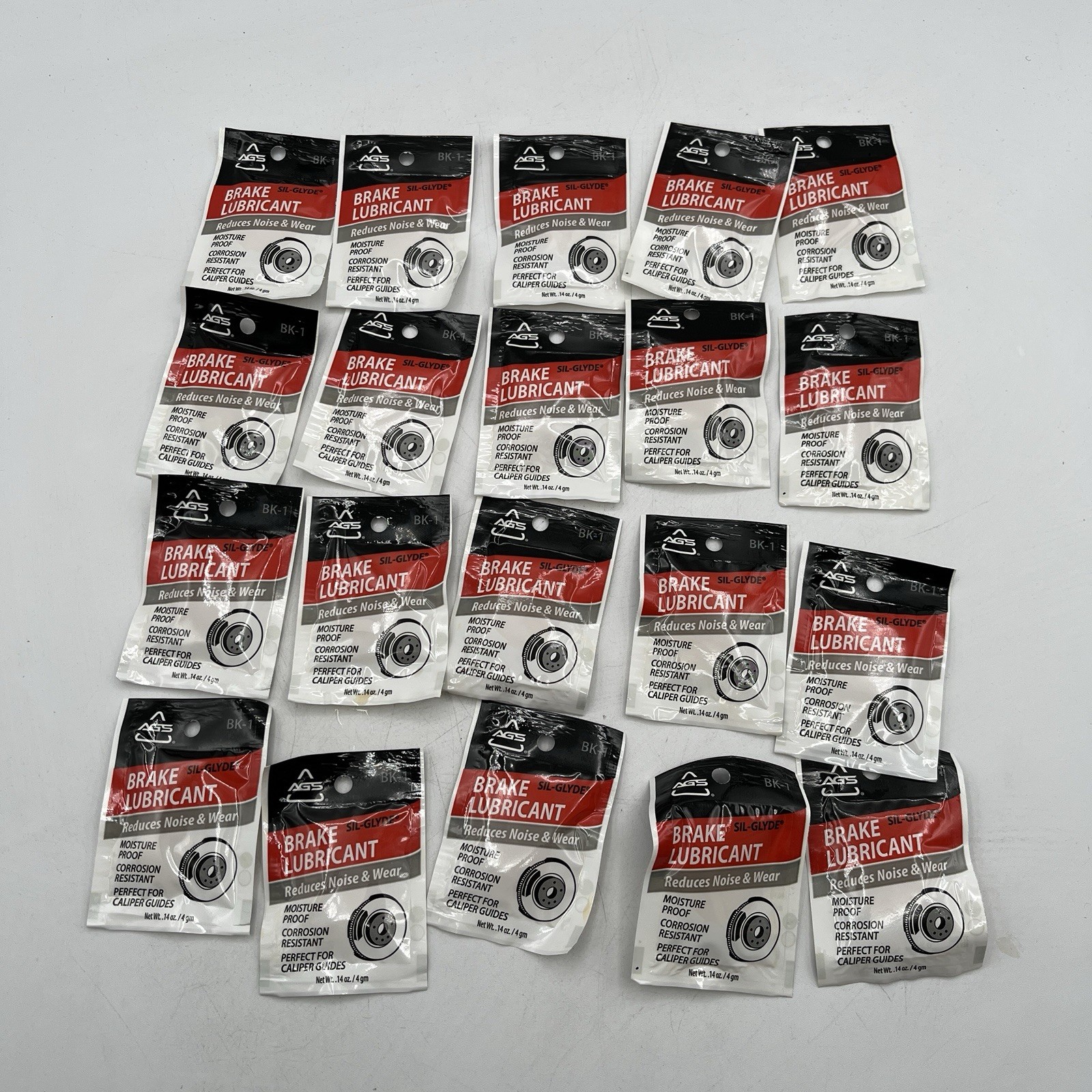 NEW!! 25 Pack Sil-Glyde Brake Lubricant (25 .14 oz/4 gm Bags) - AGS BK1