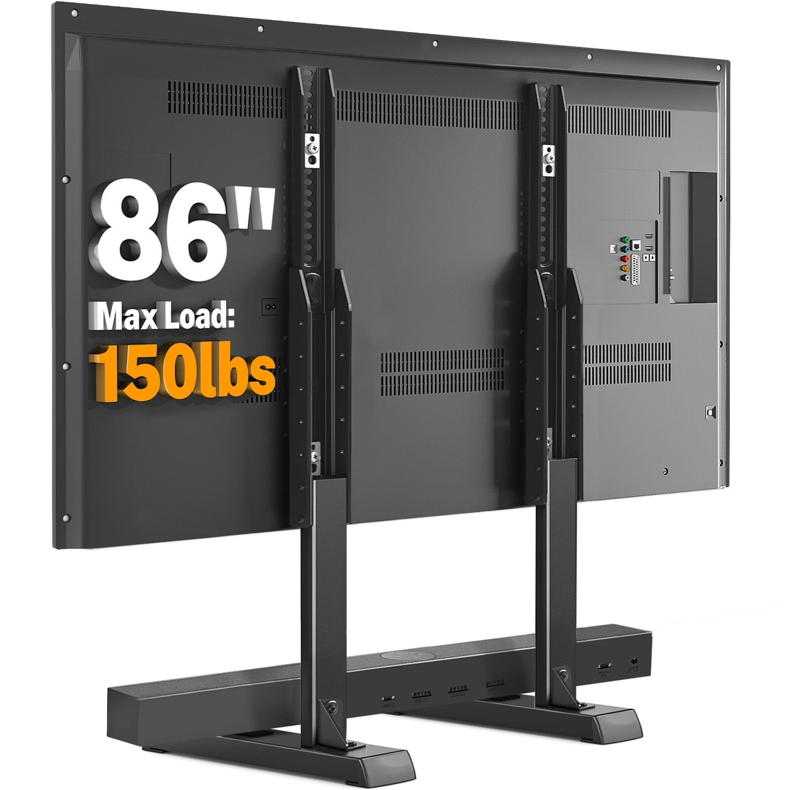 Universal Table Top TV Stand Base Height Adjustable for Most 37 to 86 Inch LCD L