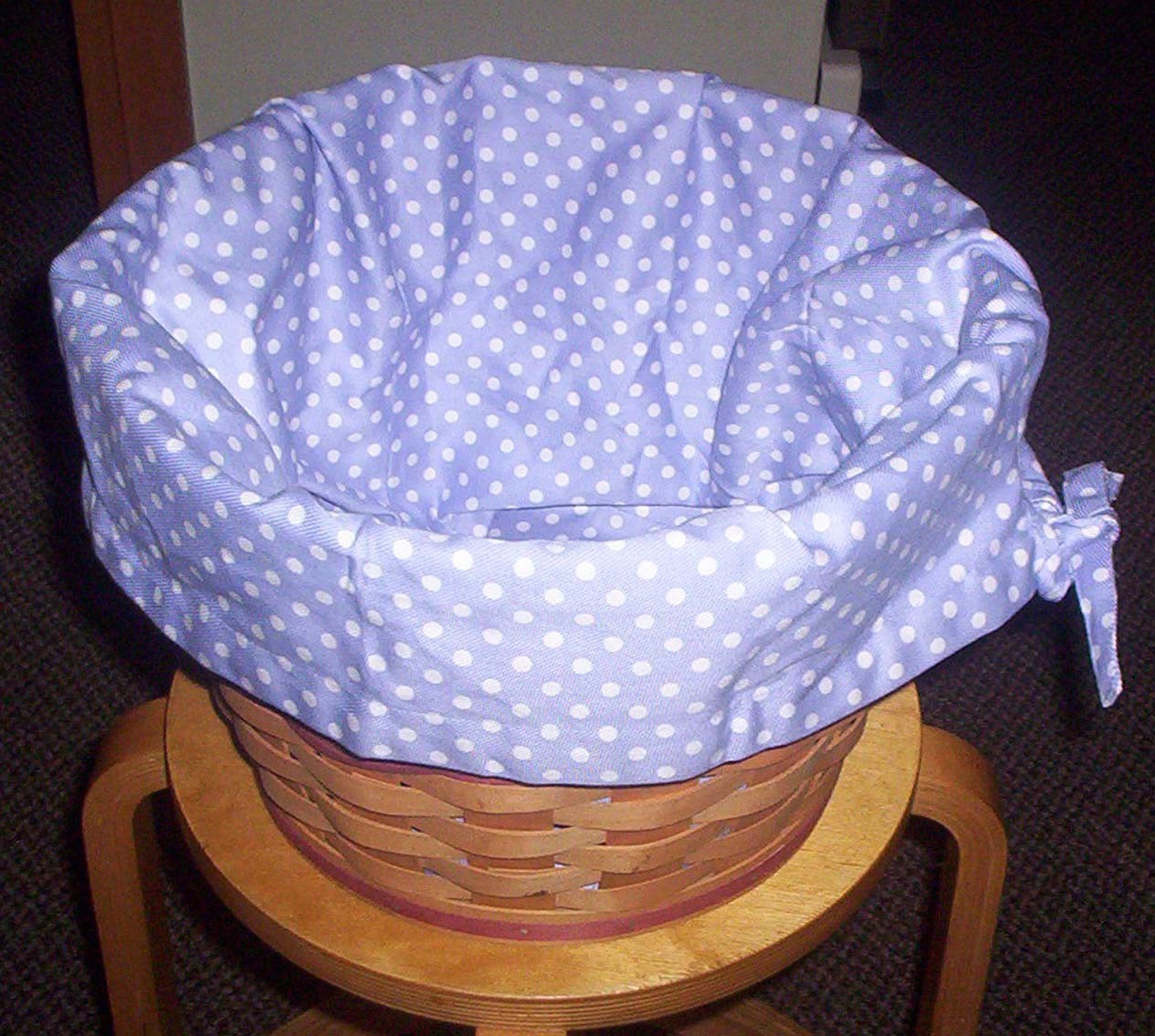 Pottery Barn Mini Dot Sabrina Lavender Basket Liner - XL - AS IS
