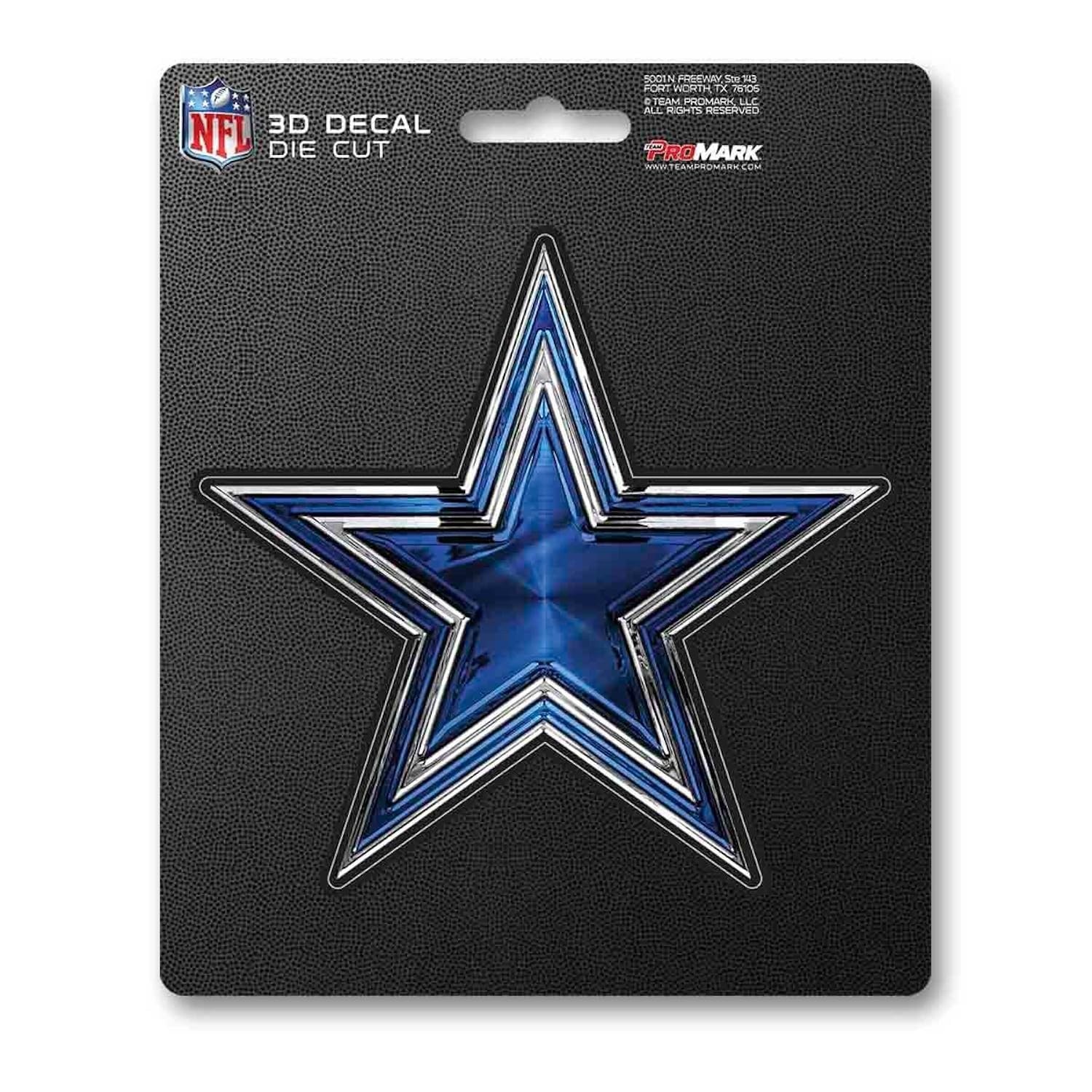Dallas Cowboys 2.5 Inch Vinyl Die Cut Decal Sticker, Chrome Shimmer Metallic 3D