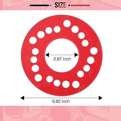 2 PCS Wheel Bolt Pattern Measuring Tool, 5 Lug Bolt Template, Trailer Axle Red