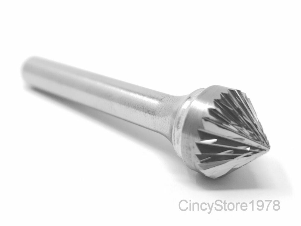 SK-5 Double Cut Tungsten Carbide Bur Cutting Tool Burr Abrasive Cone Shape NEW