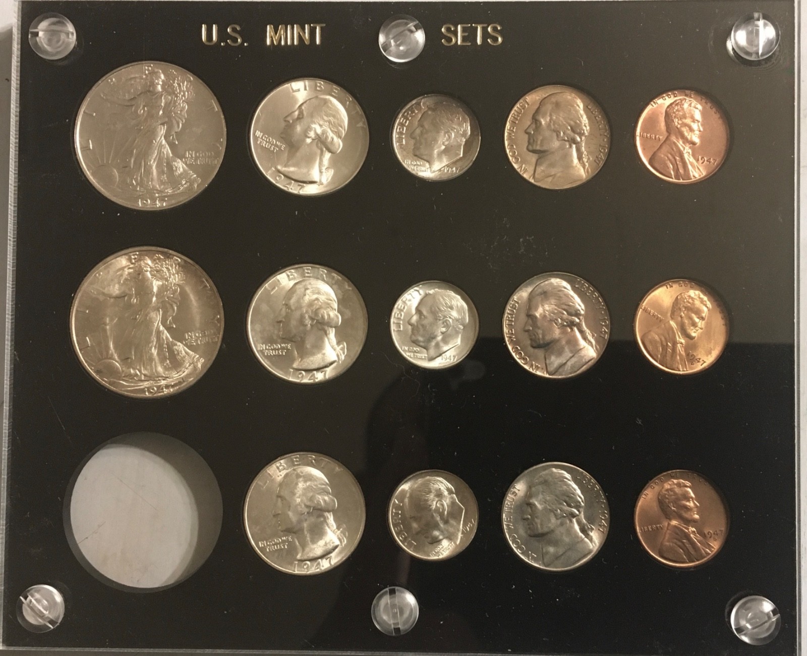 1947 P,D&S U.S. COINS GEM UNCIRCULATED SILVER MINT SET!