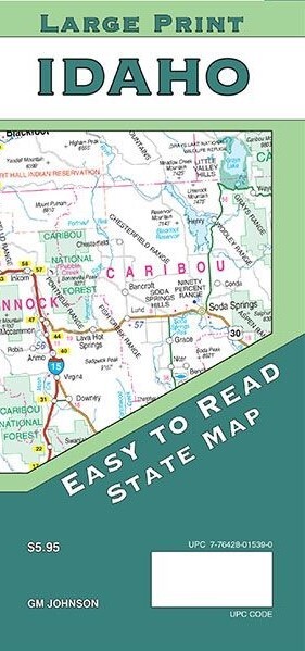 Large Print State Map of Idaho, by GMJ Maps