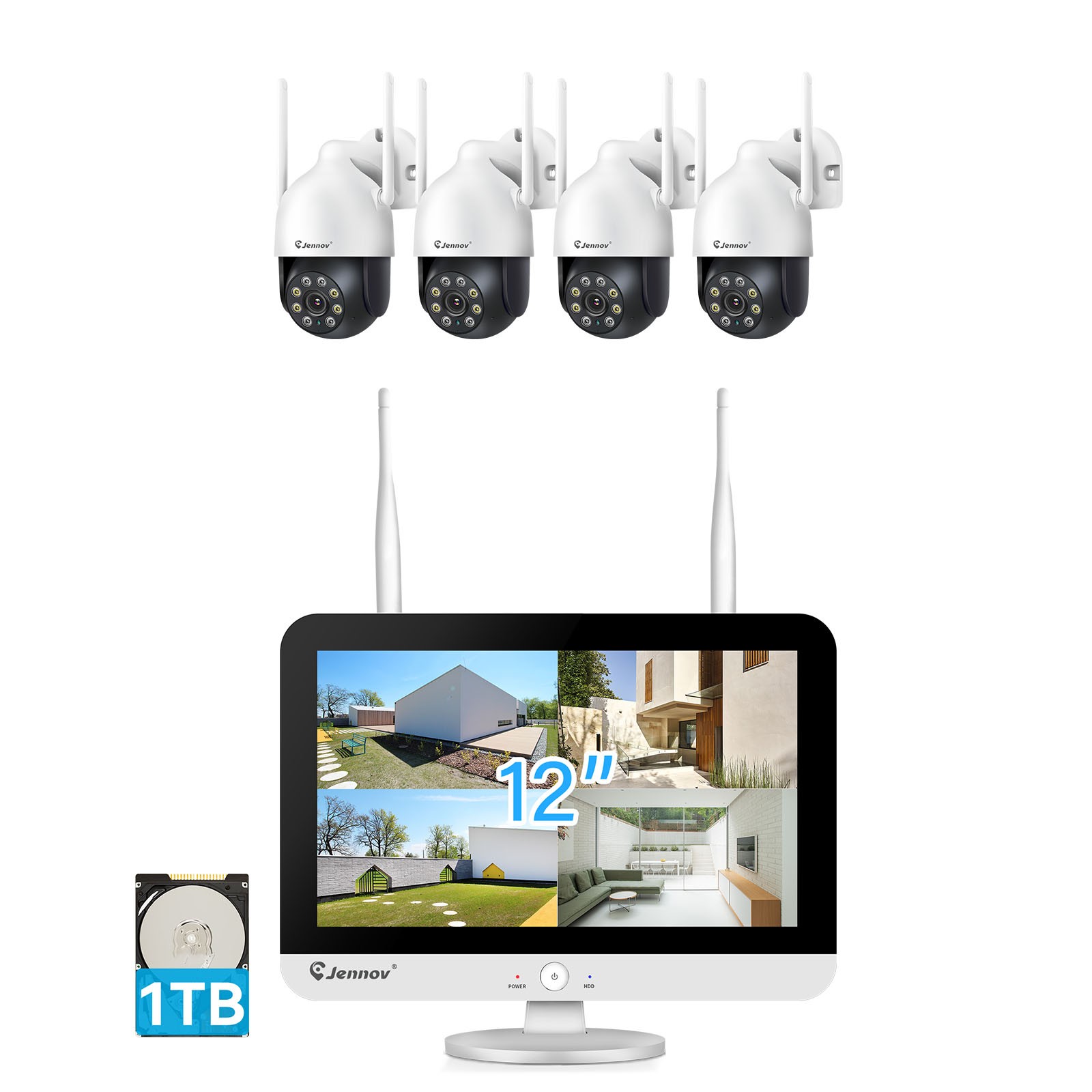 Wireless IP Security Camera System 5MP 10CH NVR WIFI Two Way Audio Auto Tracking