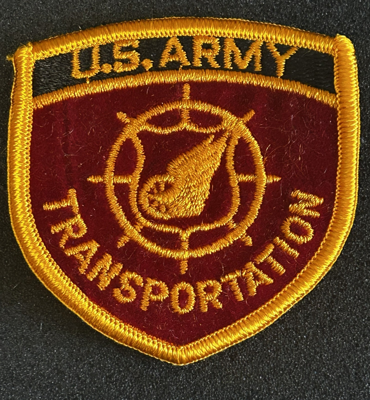 US Army Patch - Transportation Branch (Approx 2 3/4" velvet)