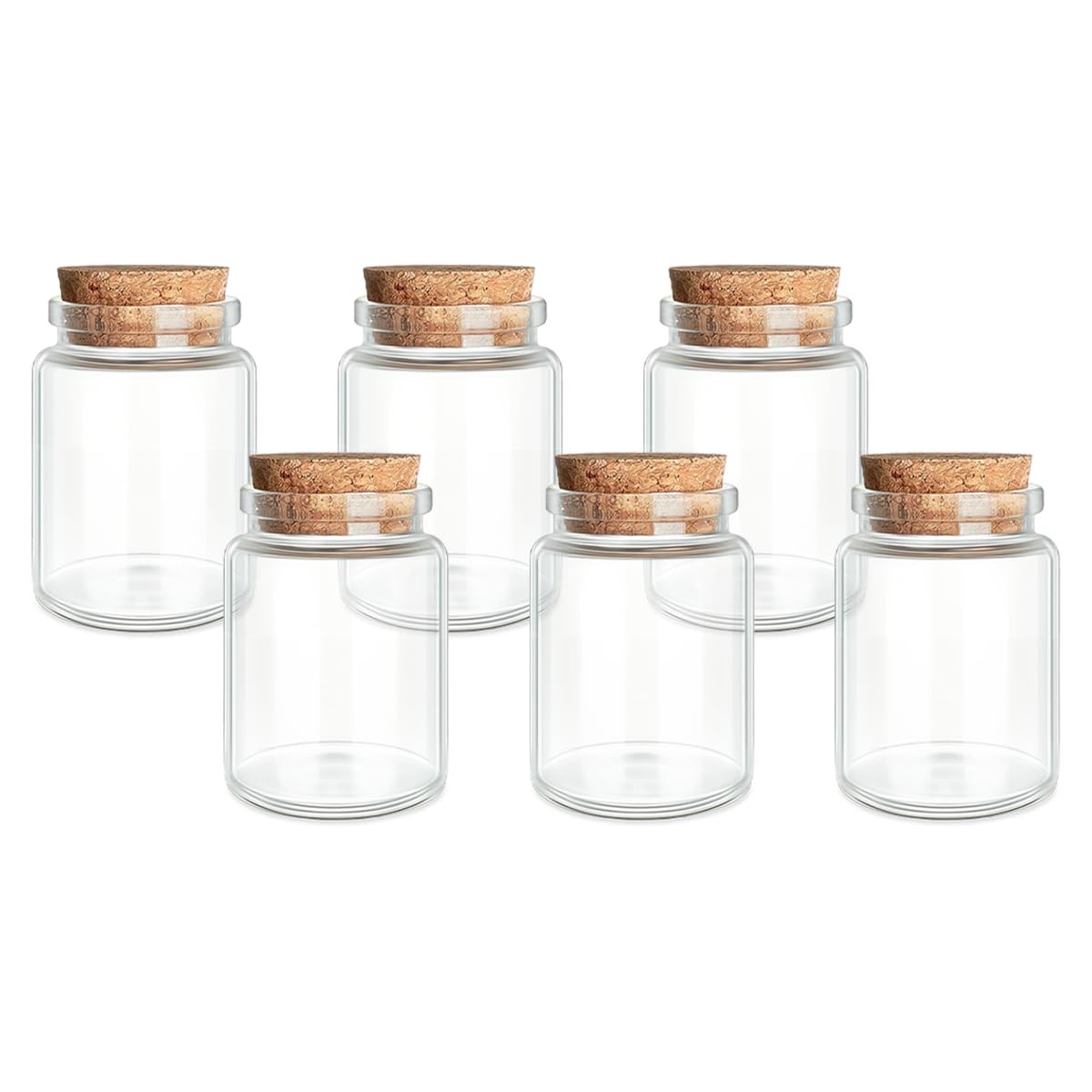 6-Pack 2.71 oz (80 ml) Glass Bottles with Cork Stoppers – for Spell Bottles, ...