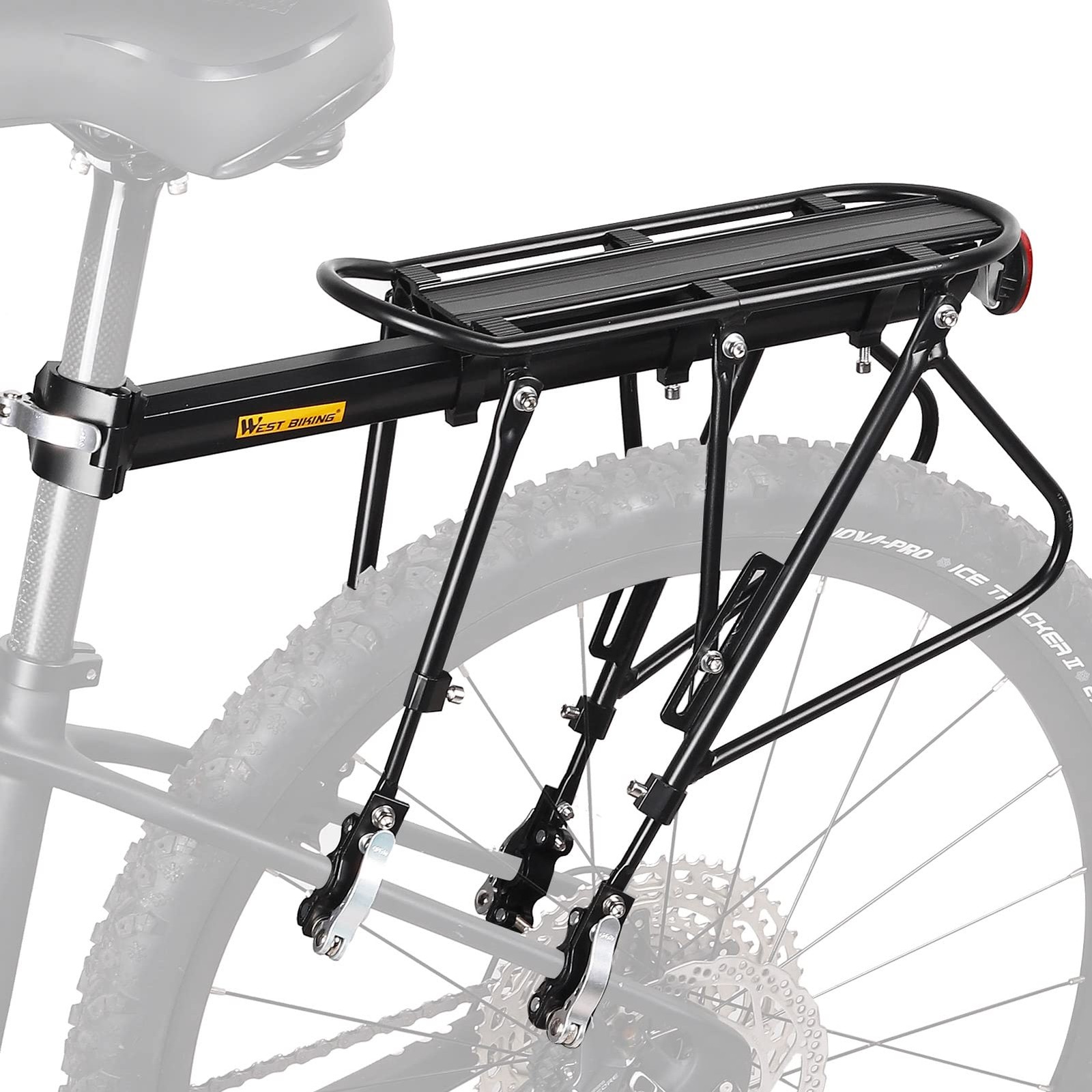 Bike Cargo Rack 220 Lbs Load Bike Rack Full Quick Release Universal Adjustabl...