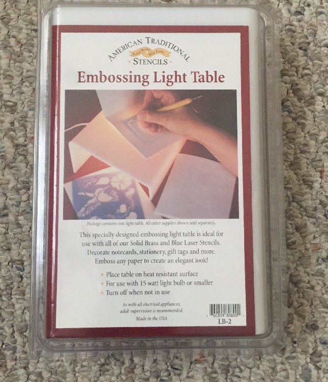 Used American Traditional Stencils Embossing Light Table LB-2~ Excellent cond