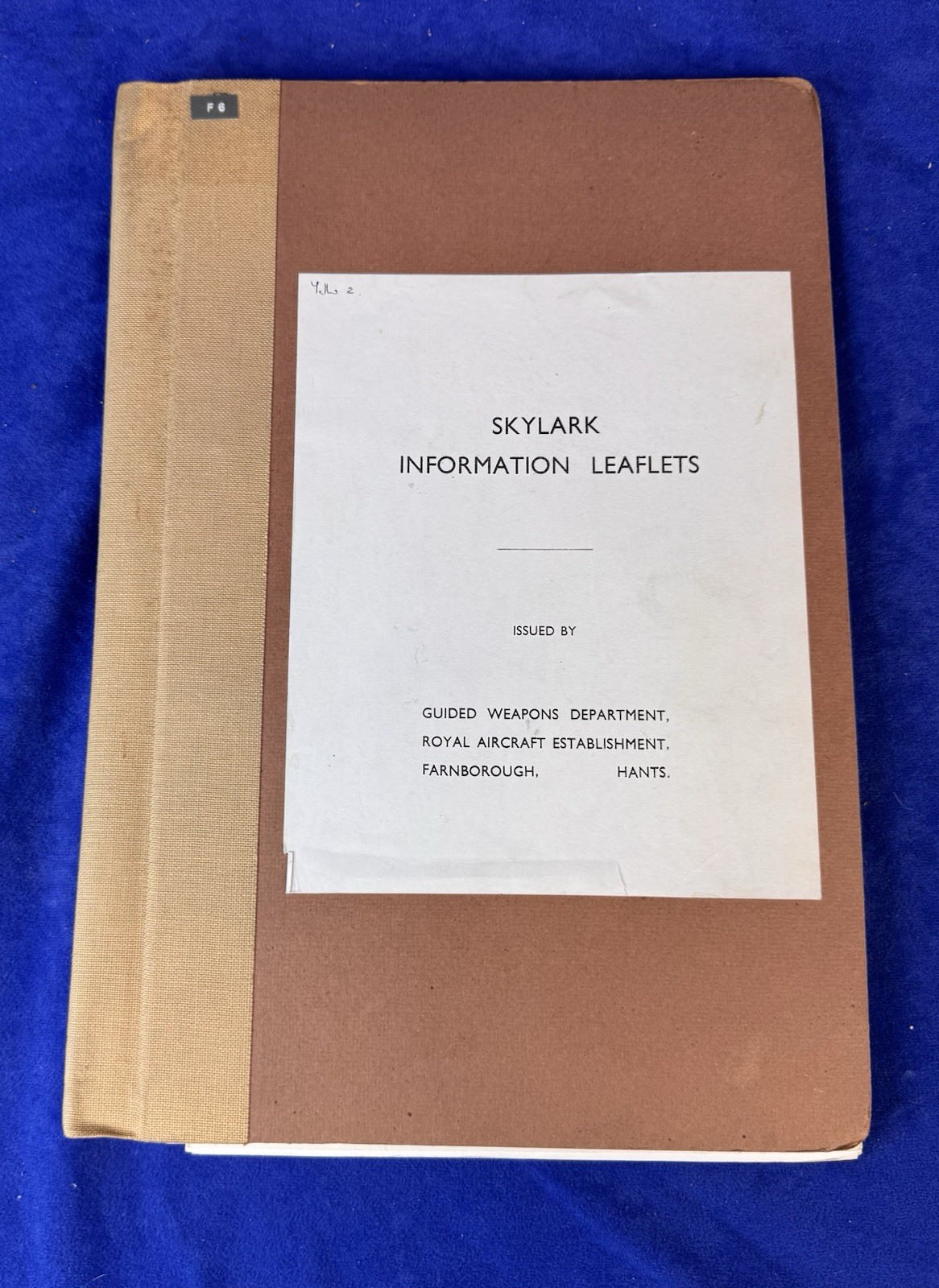 RAE Farnborough Skylark Information Binder – Guided Weapons/Space Dept,1961–1964
