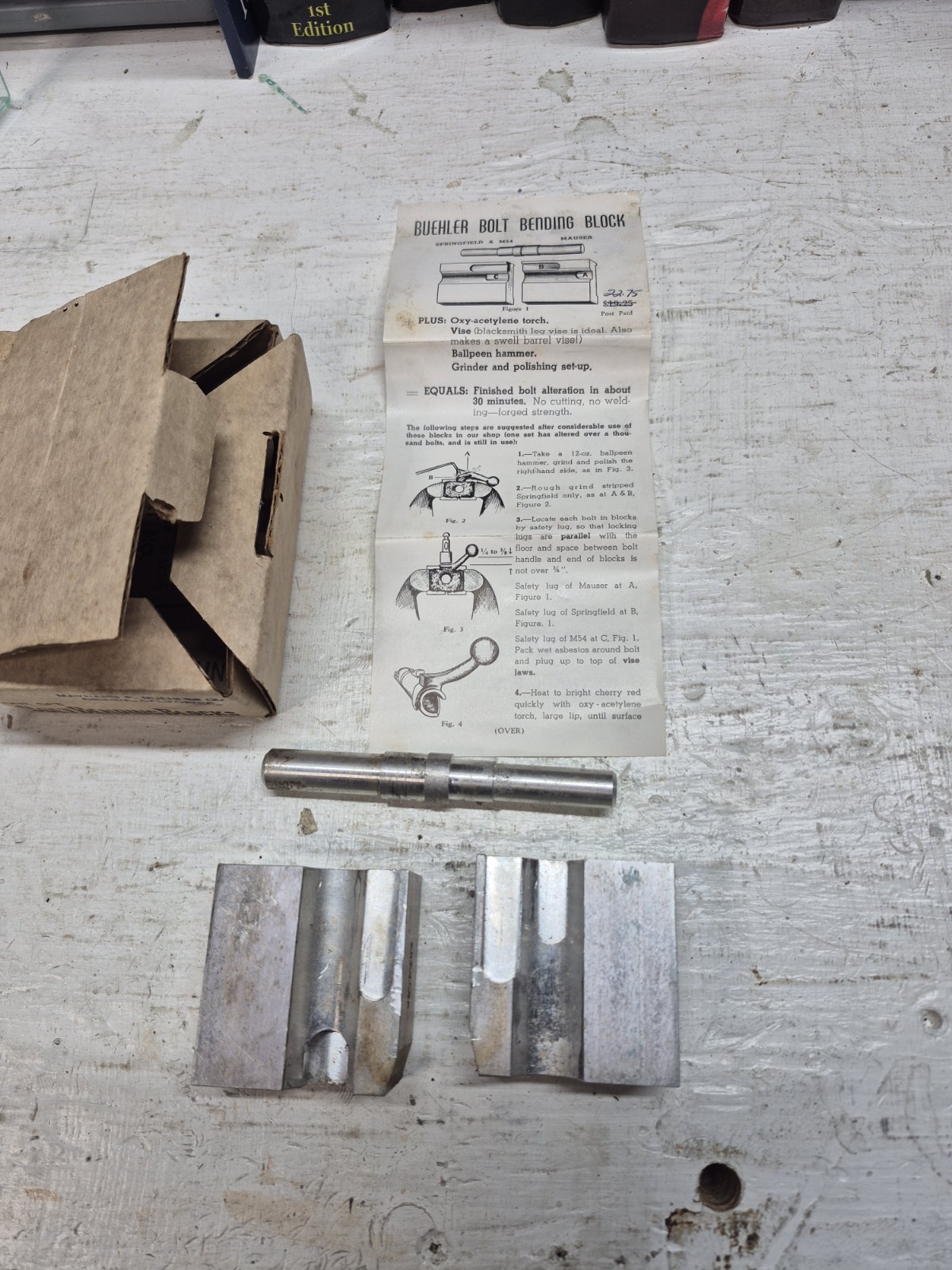 Buehler Bolt Bending Block Gunsmithing Tool Springfield, M54, mauser