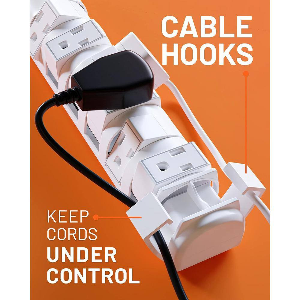 Surge Protector Power Strip with 6-Rotating Outlets and 2-Fixed Outlets and Buil