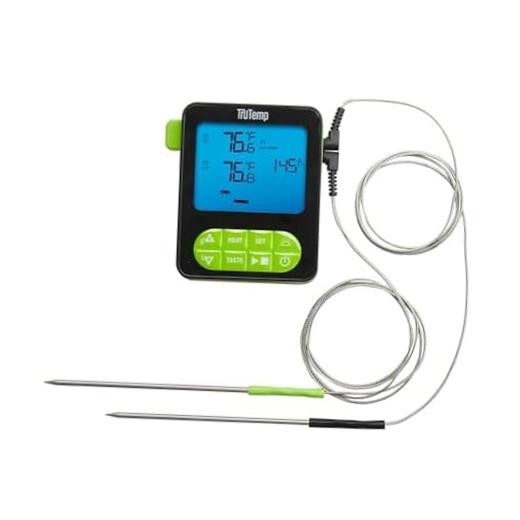 TruTemp Dual Probe Wired Programmable Meat and Food Thermometer, Digital Green