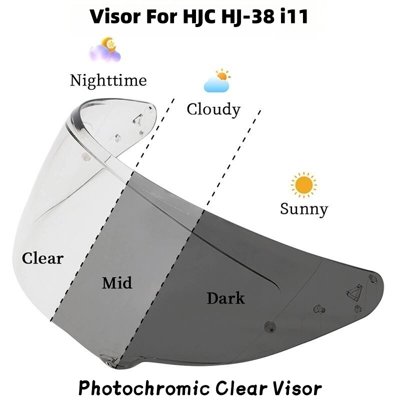 Photochromic Lens Visor For HJC i11 HJ38 Motorcycle Helmet Face Shield Lenses