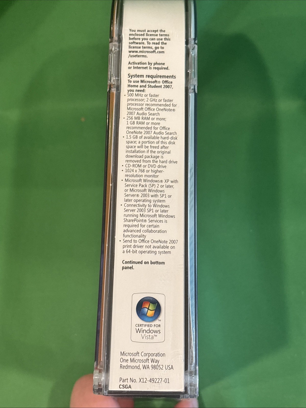 Microsoft Office Home and Student 2007 Software Disc In Original Case Used
