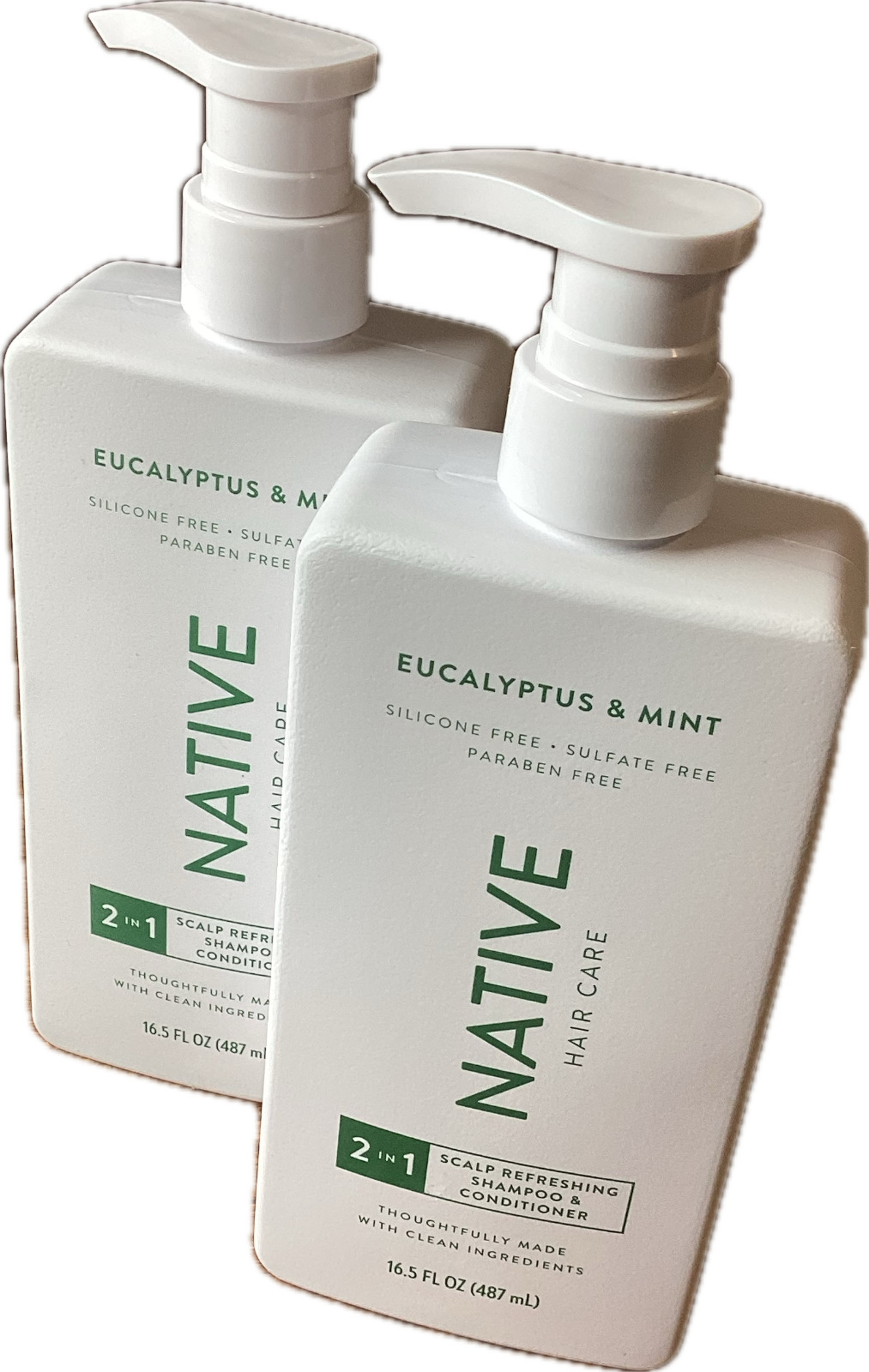 Native Scalp Refreshing 2-in-1 Shampoo/Conditioner Eucalyptus Mint 16.5 fl oz X2