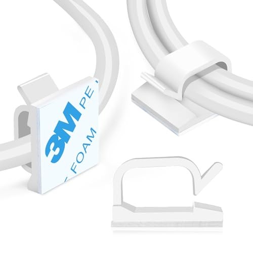120 Pcs  Adhesive Cable Wire Clips Cable Staples Outdoor 5/8"-120PCS White