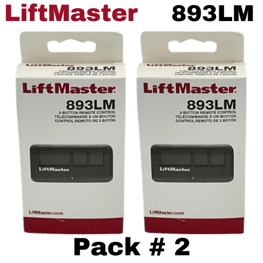 2 Pack 893LM 3 Button LiftMaster Visor Remote Control Garage Door Opener