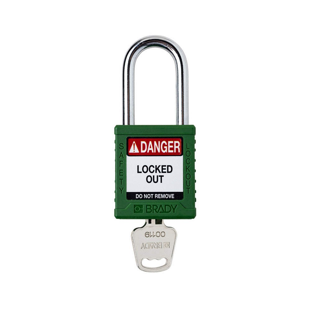 BRADY SDPL-GRN-38ST-KD Padlock,6 Pins,Green 793EA4