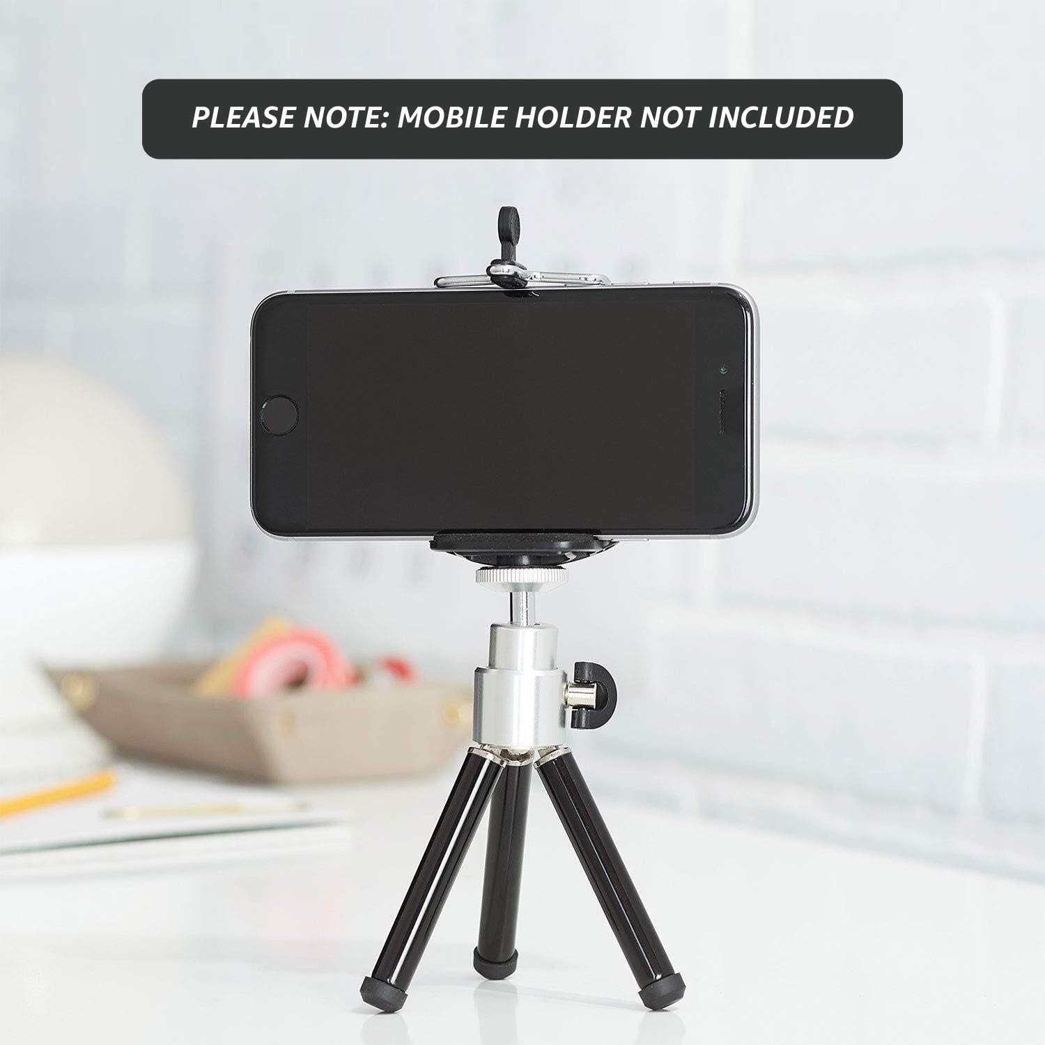 Amazon Basics Lightweight Mini Tripod, Black 1-Pack,