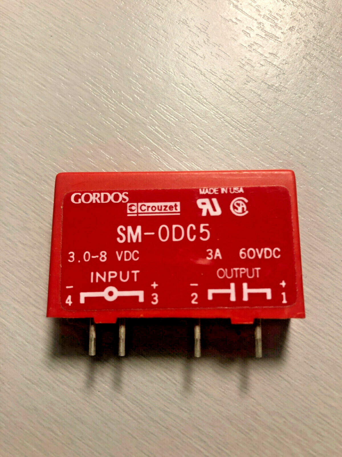 Gordos Crouzet SM-ODC5 Solid State Relay SSR 3-8VDC Input 3A 60VDC Output