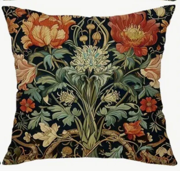 William Morris Abstract Floral Design Throw Pillow Cover Home Decor  18x18”