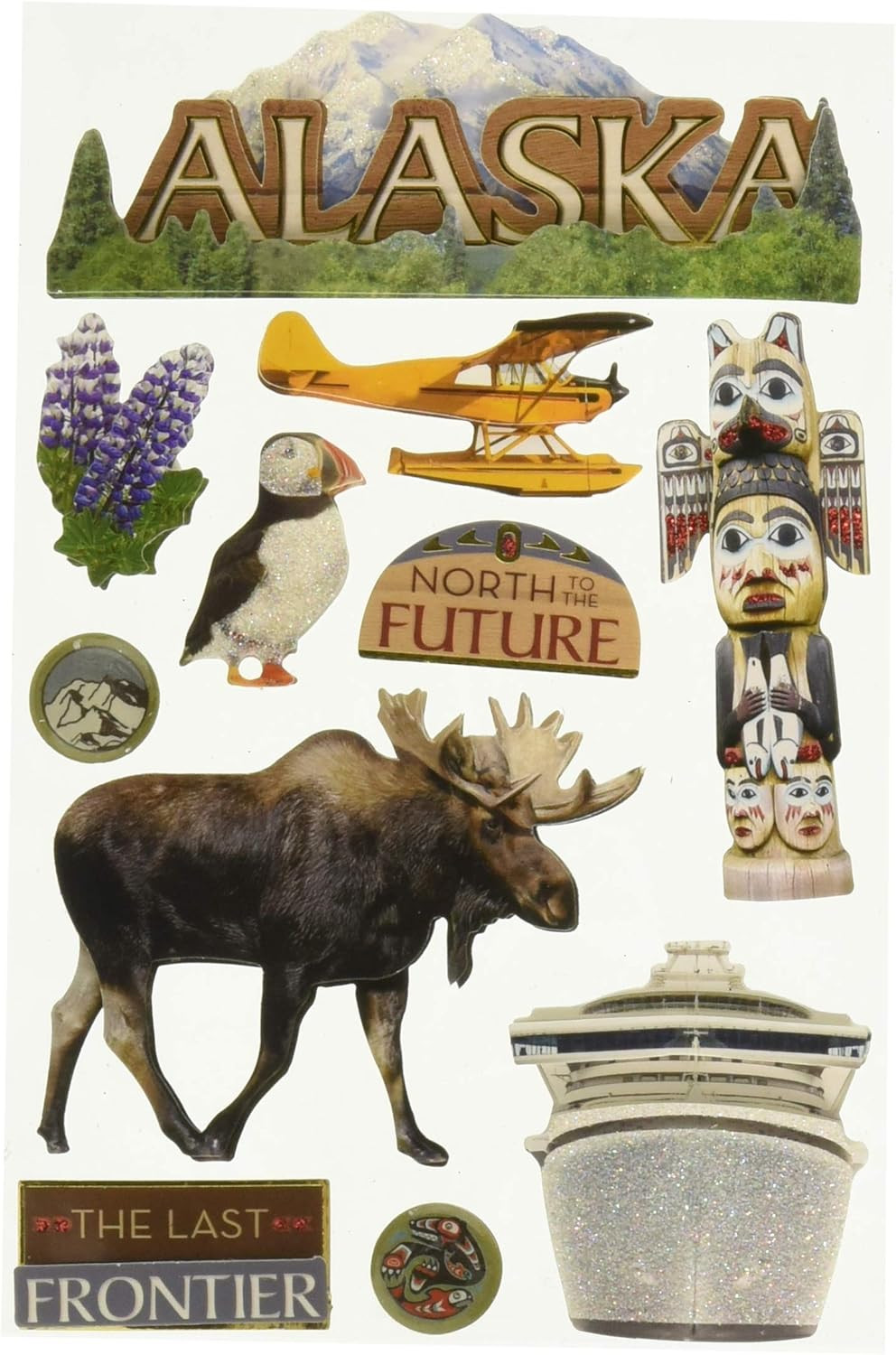 STDM-0116 3D Sticker 4.5" X 7" Sheet, Alaska