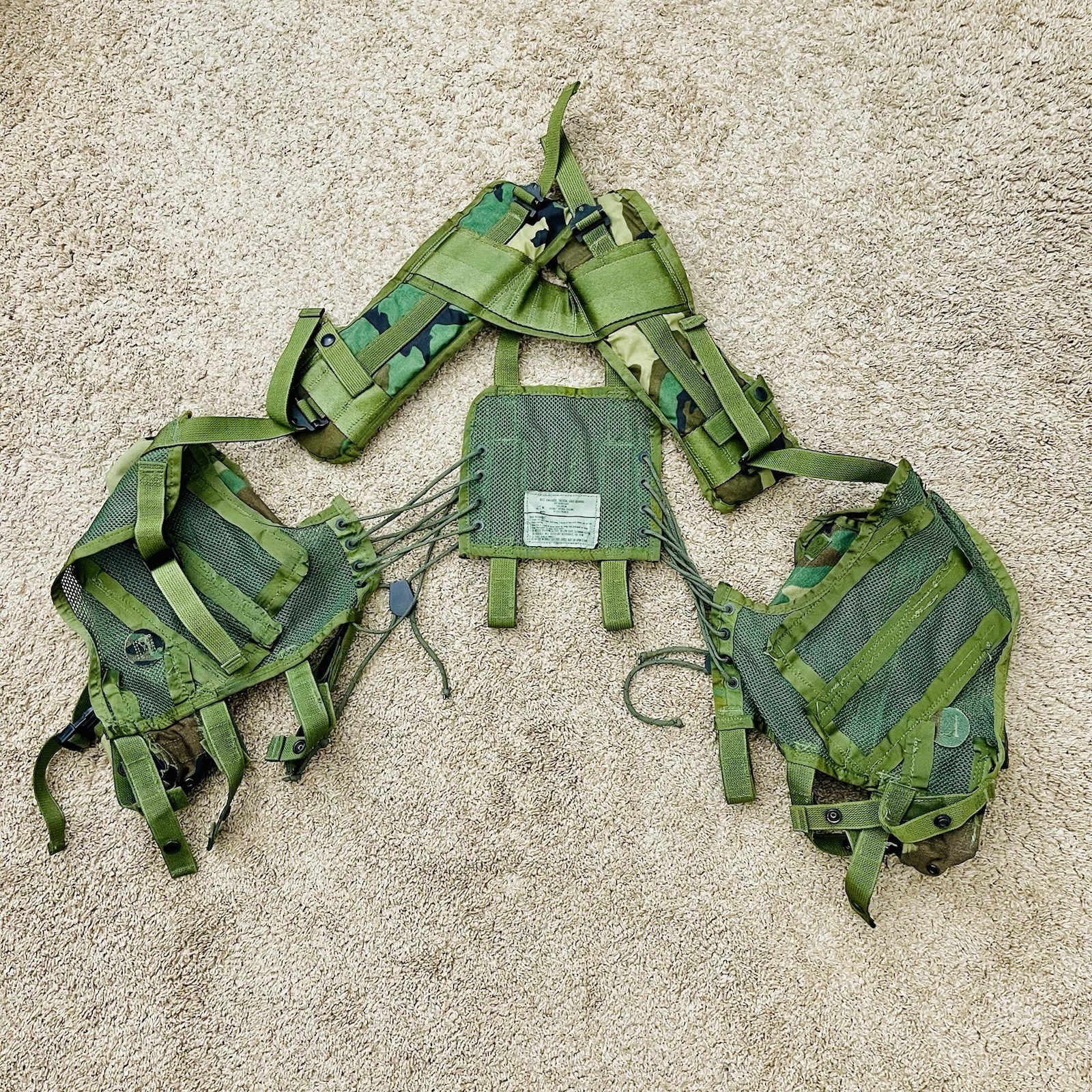 USGI Enhanced Tactical Load Bearing Vest Woodland Camo MADE IN USA