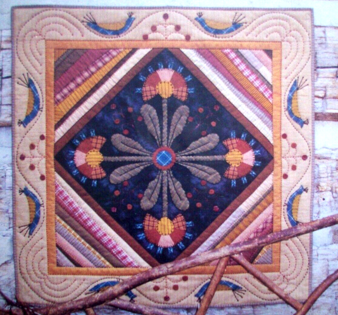 Millennium Motifs large applique flower center  bird border quilt pattern